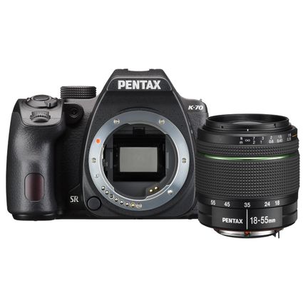  Pentax K-70 DSLR (Black) + 18-55mm WR Lens
