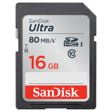  SanDisk Ultra SDHC UHS-I Memory Card 16GB 80MB/s ***