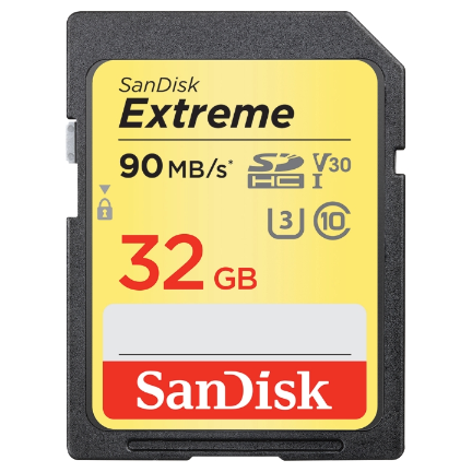  SanDisk Extreme SDXC UHS-I 32GB Memory Card - 90MB/s R, 40MB/s W