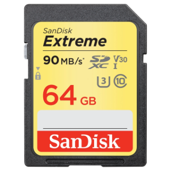  SanDisk Extreme SDXC UHS-I Memory Card 64GB 90MB/s 40MB/s W