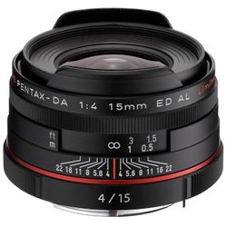  Pentax DA 15mm f/4 Limited ED AL HD Lens (Black)