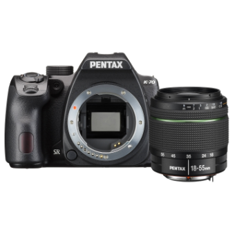  Pentax K-70 DSLR Camera (Black) with 18-55mm WR Lens