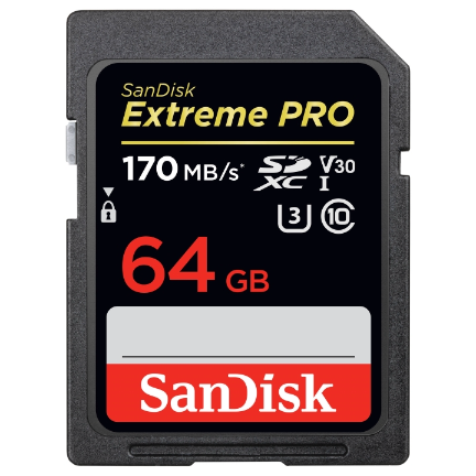  SanDisk Extreme Pro SDXC SDXXY 64GB Memory Card - 170MB/s R, 90MB/s W