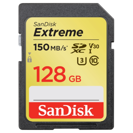  SanDisk Extreme SDXC SDXV5 128GB Memory Card - 150MB/s R, 70MB/s W
