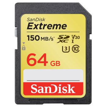  SanDisk Extreme SDXC SDXV6 64GB  150MB/s R, 60MB/s W 4x6